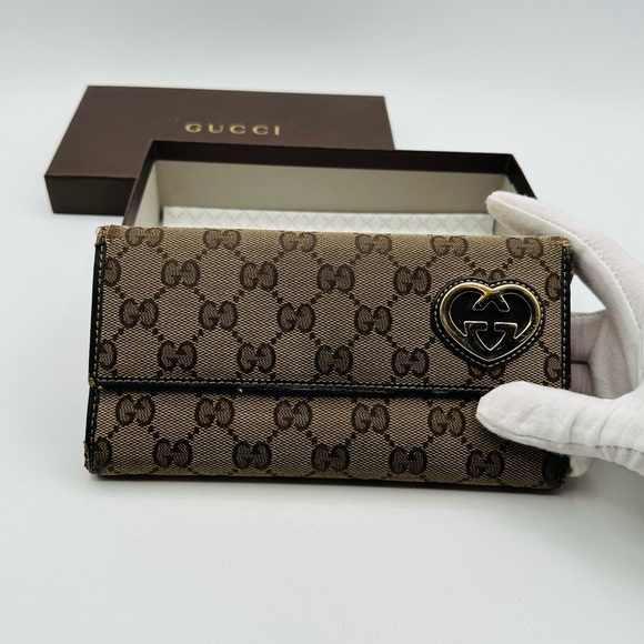 Gucci Heart Monogram Wallet w Box - Picture 1 of 11